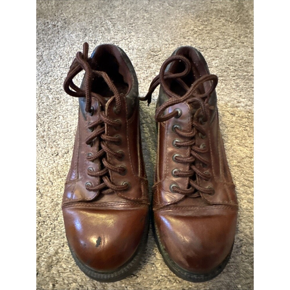 Y2K GBX Chunky Oxford Shoes Brown Leather Utility Men’s Sz 10.5M Grunge Skater